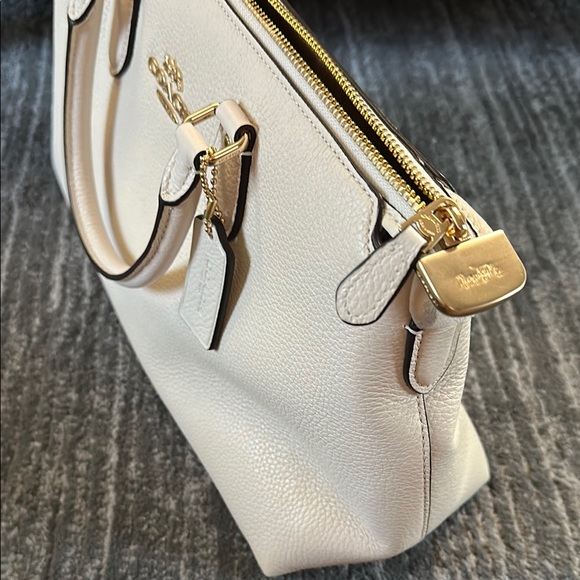 Coach Cream Satchel with Gold-Tone Accents - Picture 3 of 10